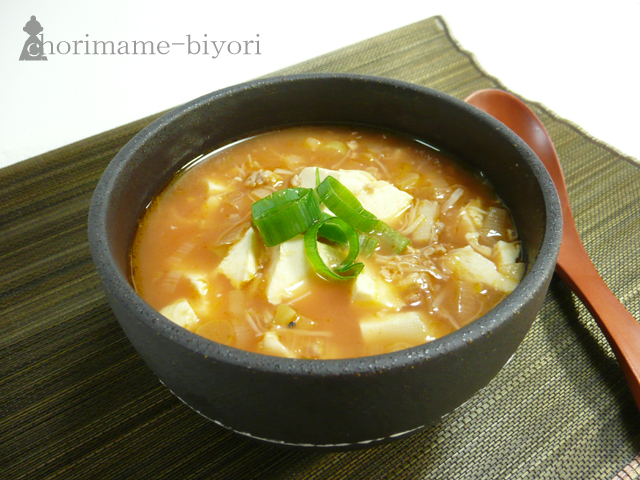 豚豆腐のトマホタスープ