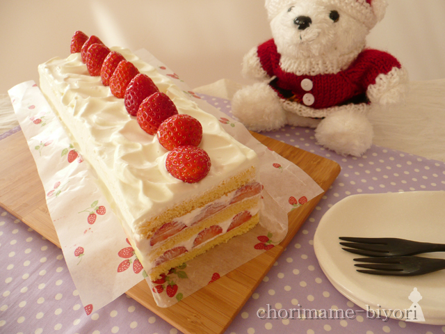 型なしで作れる☆苺のショートケーキ