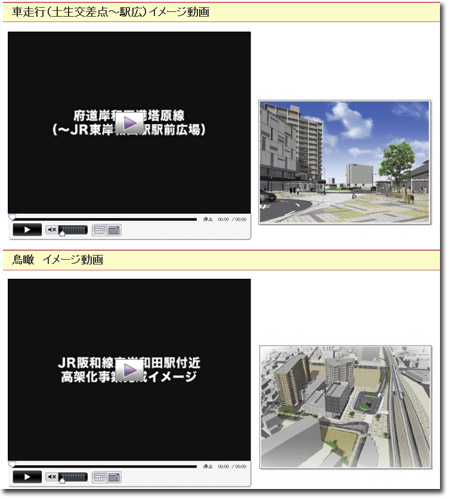 東岸和田駅付近高架化事業のイメージ動画