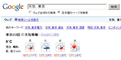 Google天気（東京）091116