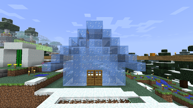 Minecraft マルチプレイと氷の家 ももひよ