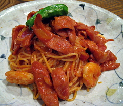 海老とチョリソーのスパゲッティ(辛)
